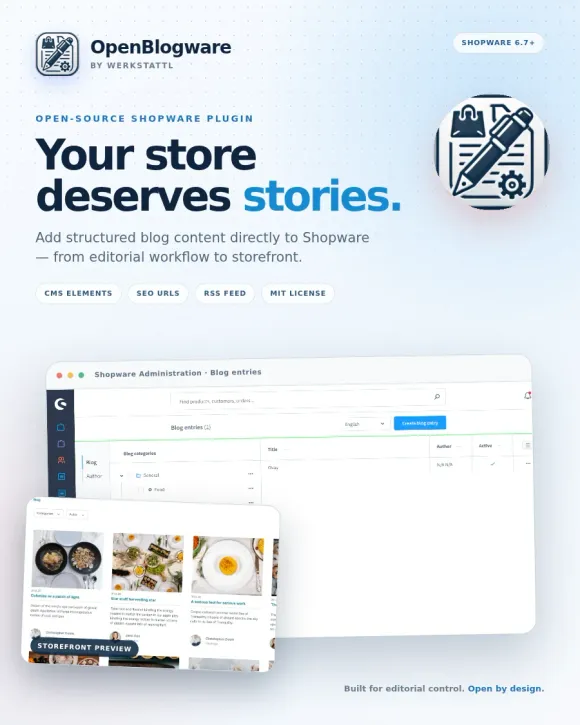 OpenBlogware open-source blog plugin for Shopware 6