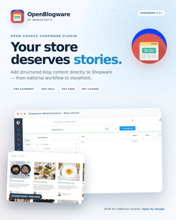 OpenBlogware open-source blog plugin for Shopware 6